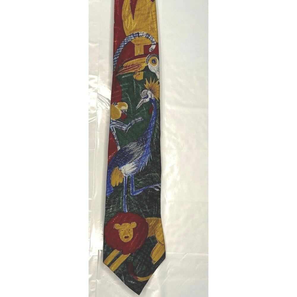 World Wildlife Fund Vintage 100% Silk Tie With Animals Design No.104 Made In USA